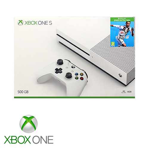 קונסולה Microsoft Xbox One S 500GB הכוללת משחק FIFA 19 אחריות היבואן ה