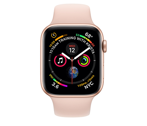 שעון אפל Apple Watch Series 4 GPS Aluminum Case 44mm בצבע זהב אלומיניו