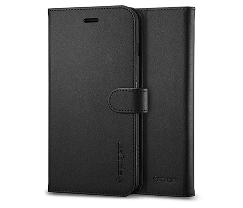 כיסוי ארנק לטלפון Spigen Wallet S iPhone 8 Plus בצבע שחור