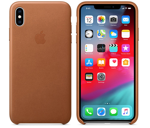 כיסוי עור לטלפון Leather Apple iPhone XS Max בצבע חום