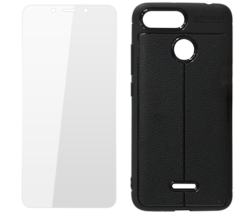 כיסוי ומגן מסך לטלפון Xiaomi Redmi 6 / 6A בצבע שחור