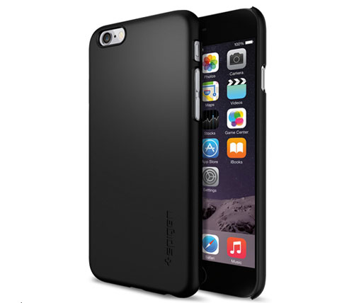 כיסוי אחורי Spigen iPhone 6 / 6S Case Thin Fit שחור - יבואן רשמי