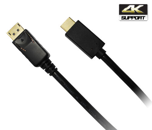 כבל מסך HDMI זכר ל-Display Port זכר ETION תומך 4K באורך כ-1.8 מטר