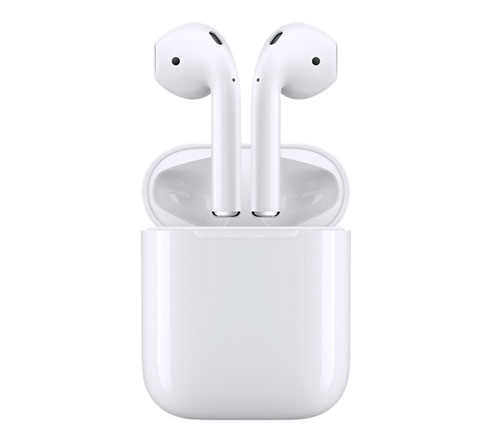 אוזניות אלחוטיות Apple AirPods + מיקרופון Bluetooth בצבע לבן הכוללות כ