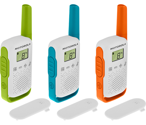 שלושה מכשירי קשר Motorola Talkabout T42 Walkie-Talkie עד כ- 4 ק"מ