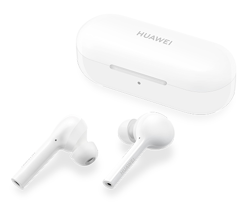 אוזניות אלחוטיות Huawei FreeBuds Bluetooth עם מיקרופון בצבע לבן הכוללו