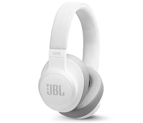אוזניות אלחוטיות JBL Live 500BT עם מיקרופון Bluetooth בצבע לבן