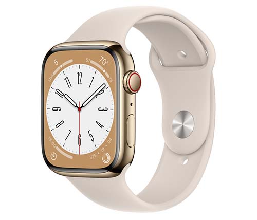 שעון חכם אפל Apple Watch Series 8 GPS + Cellular 45mm בצבע Gold Stainl
