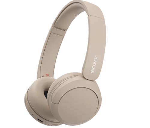 אוזניות אלחוטיות Sony WH-CH520 עם מיקרופון Bluetooth בצבע בז' אחריות ה