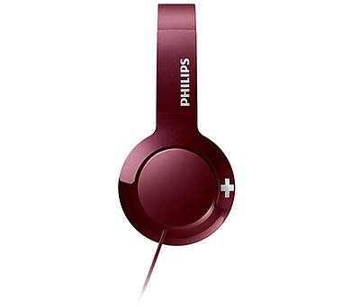 אוזניות Philips BASS+ SHL3075RD עם מיקרופון בצבע אדום