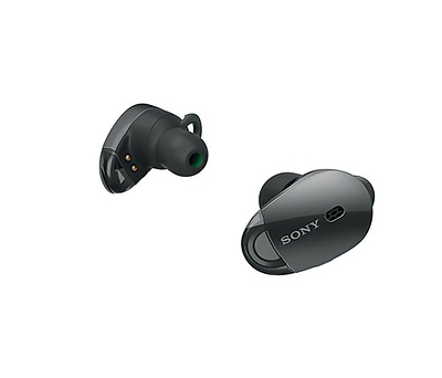 אוזניות אלחוטיות Sony WF-1000X עם מיקרופון Bluetooth בצבע שחור הכוללות