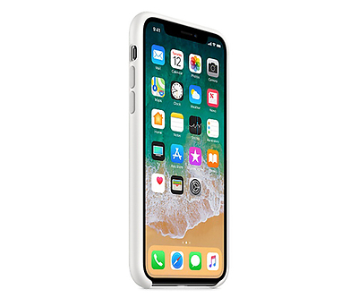 כיסוי סיליקון לטלפון Apple iPhone X בצבע לבן