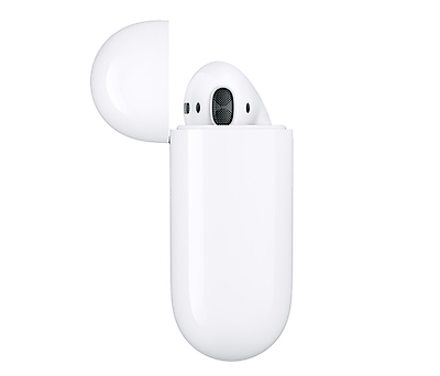 אוזניות אלחוטיות Apple AirPods 2 עם מיקרופון Bluetooth בצבע לבן הכוללו