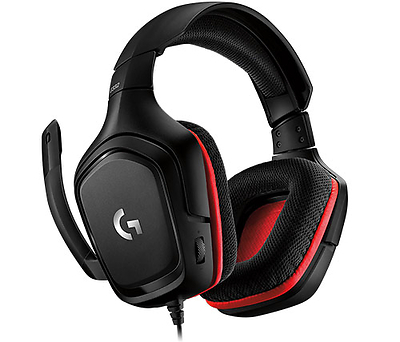 אוזניות גיימינג Logitech G332 עם מיקרופון בצבע שחור ואדום