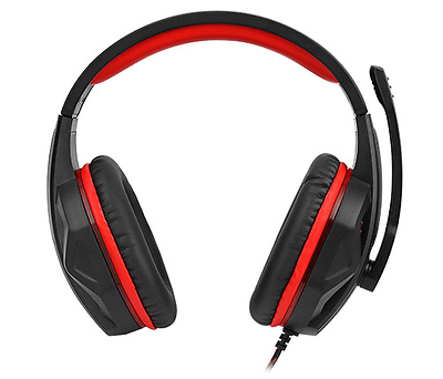 אוזניות גיימינג עם מיקרופון Dragon Q10 בצבע שחור ואדום