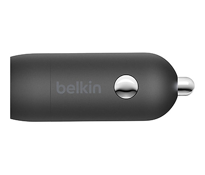 מטען לרכב Belkin הכולל חיבור USB-C הספק עד כ- 20W כולל כבל Lightning