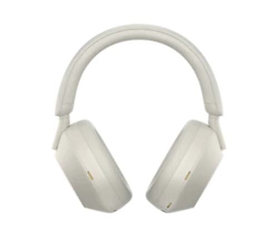 אוזניות אלחוטיות Sony WH-1000XM5 עם מיקרופון Bluetooth בצבע כסף אחריות