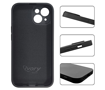 כיסוי סיליקון אחורי לטלפון Ivory Mobile ל- Iphone 14 בצבע שחור